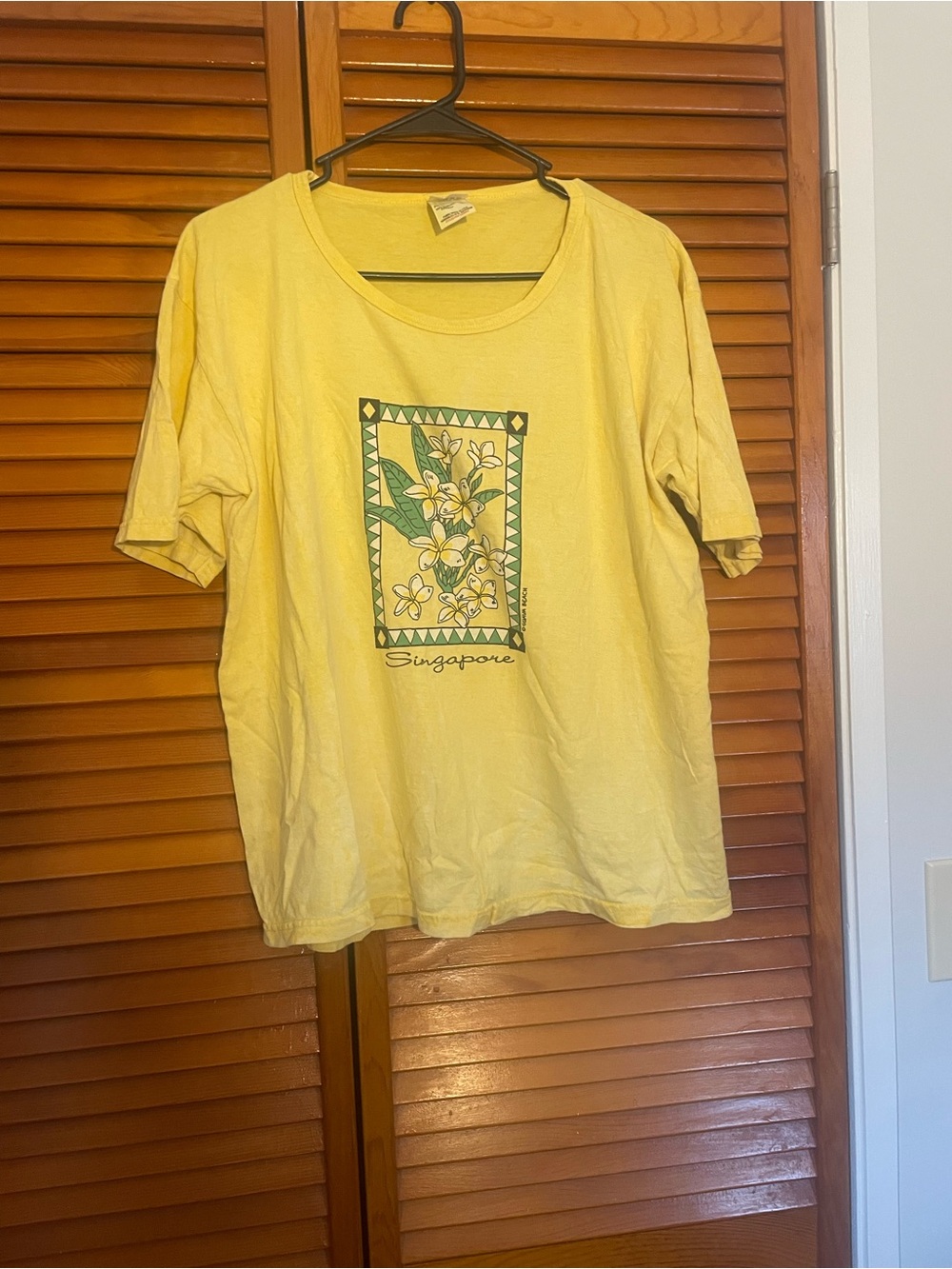 Yellow Floral Singapore Vintage Graphic Tee